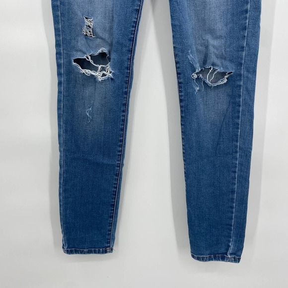 KANCAN Mid Rise Distressed Stretch Skinny Casual Jeans Size 7 / 27 - Picture 6 of 8